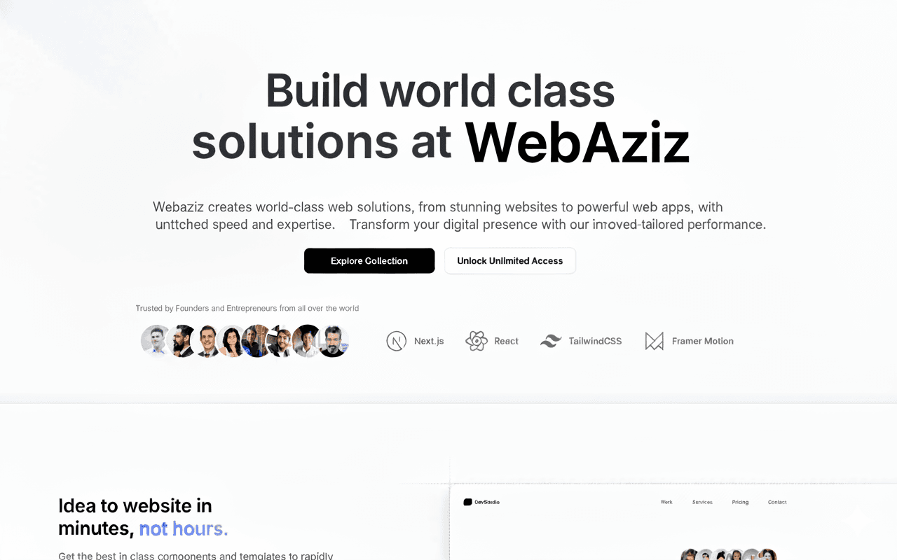 WebAziz web and mobile app development preview